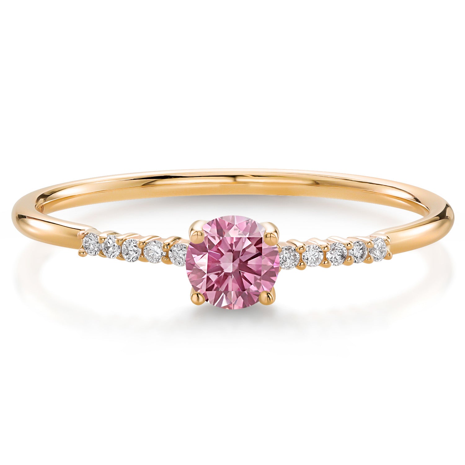 Pink Lab Grown Diamond - April_7_Ring in 10K Yellow Gold