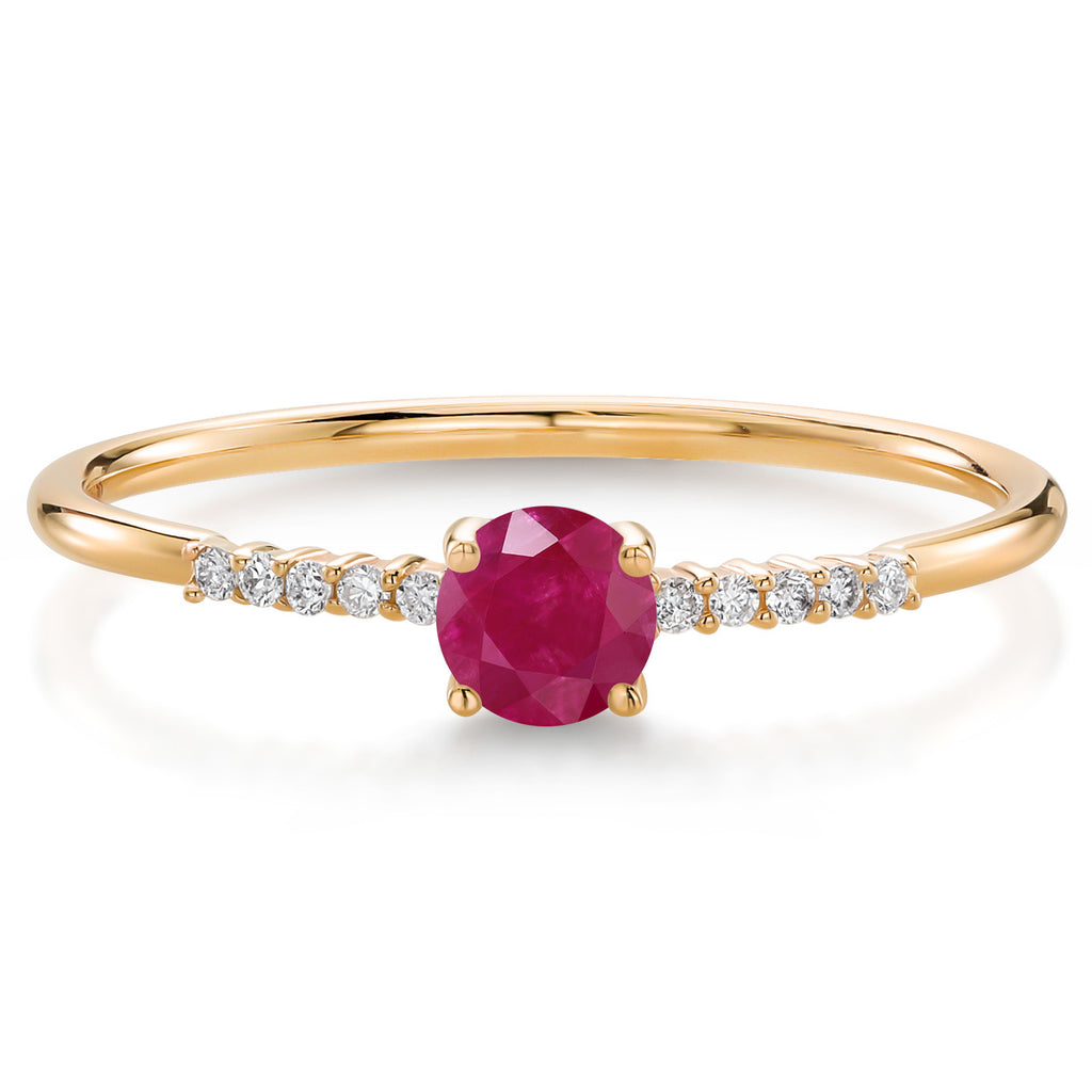 Ruby - July_7_Ring in 10K Yellow Gold
