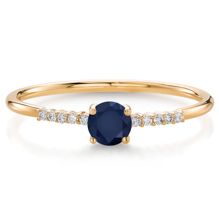 Blue Sapphire_5_Ring in 10K Yellow Gold