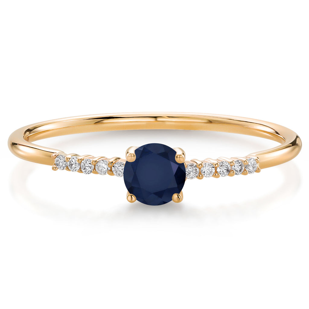 Blue Sapphire_7_Ring in 10K Yellow Gold