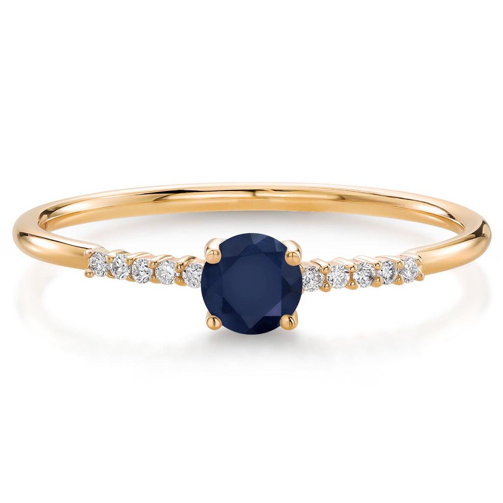 Blue Sapphire - September_6_Ring in 10K Yellow Gold