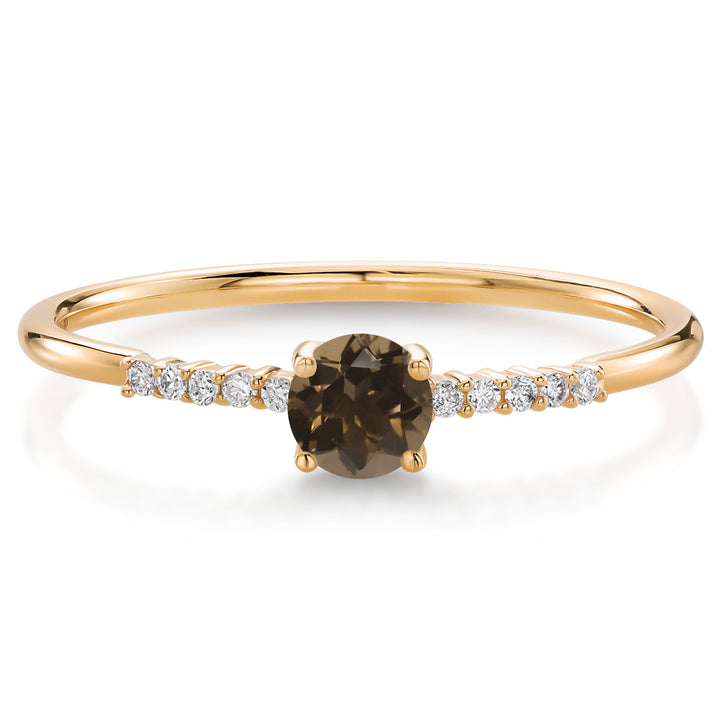 Smoky Quartz_5_Ring in 10K Yellow Gold
