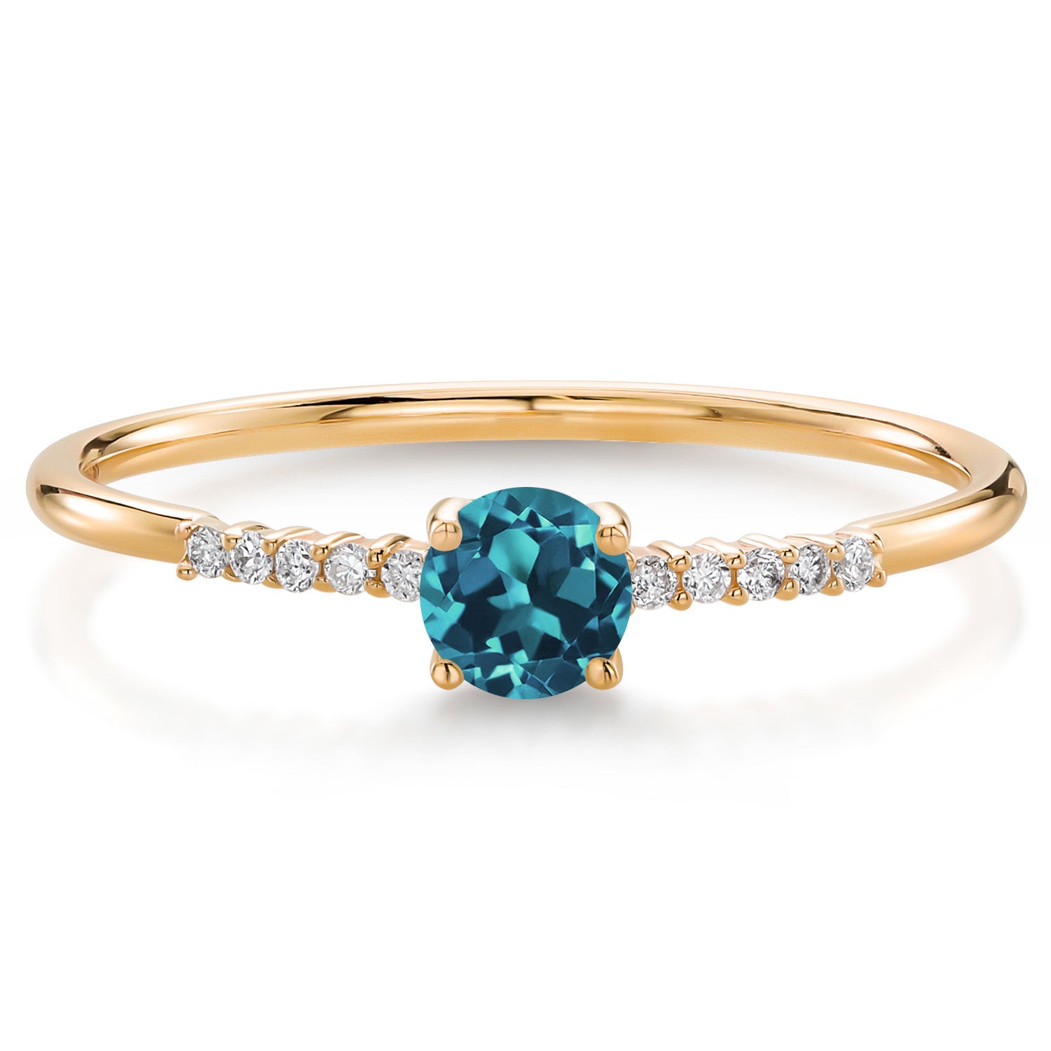 London Blue Topaz - November_9_Ring in 10K Yellow Gold