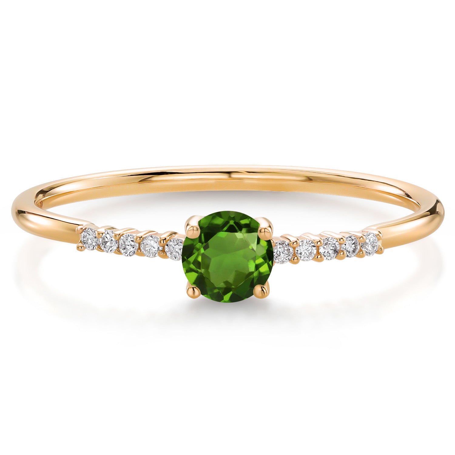 Green Tourmaline - October_8_Ring in 10K Yellow Gold