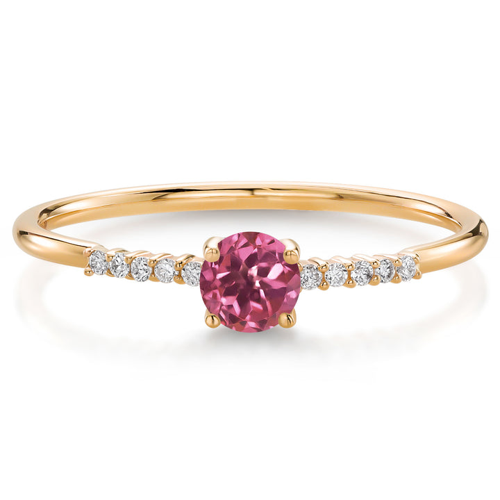 Pink Tourmaline_8_Ring in 10K Yellow Gold