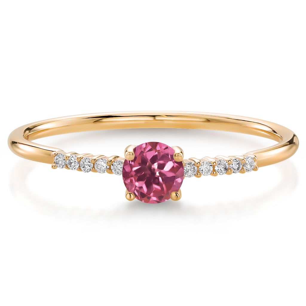 Pink Tourmaline_9_Ring in 10K Yellow Gold