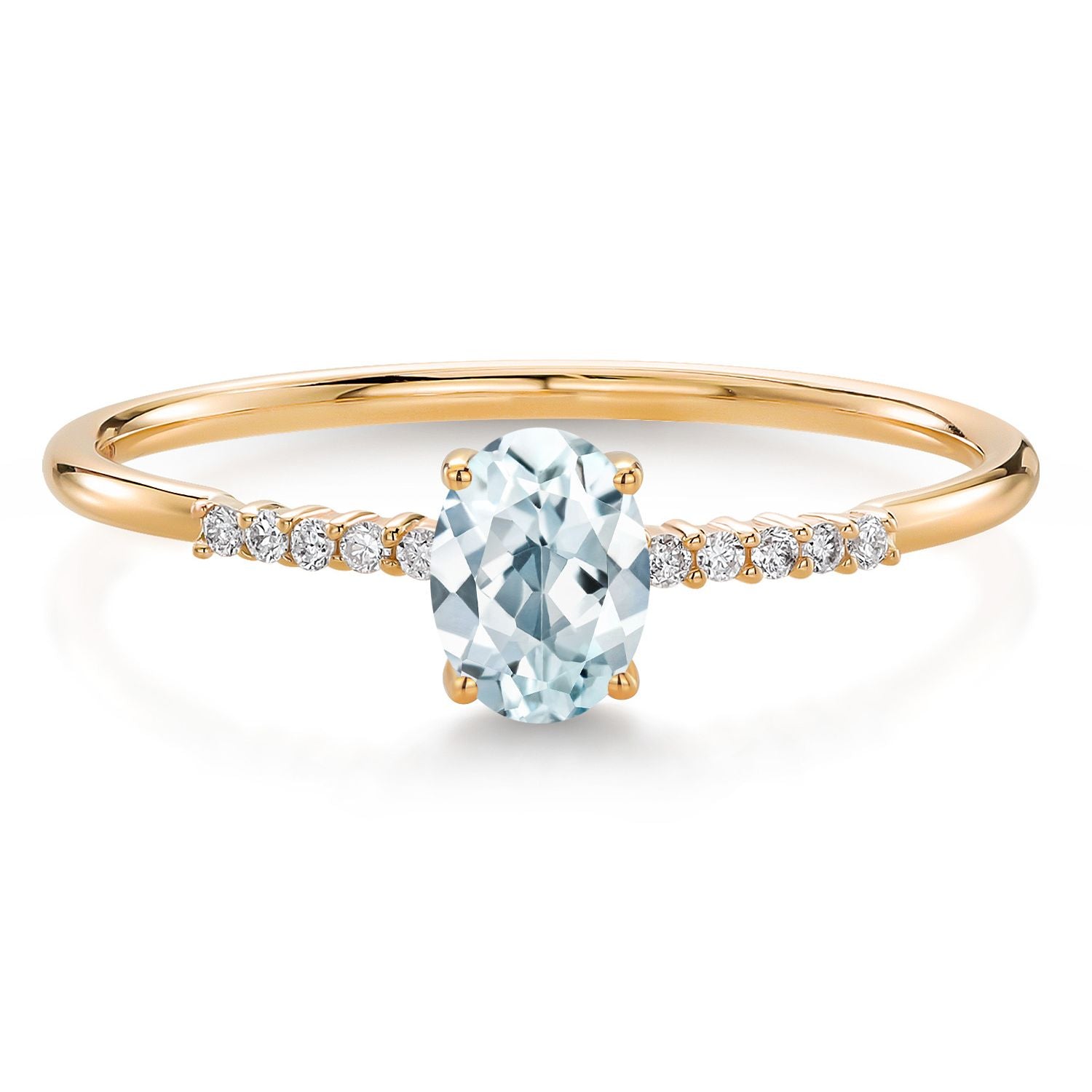 Aquamarine - March_7_Ring in 10K Yellow Gold