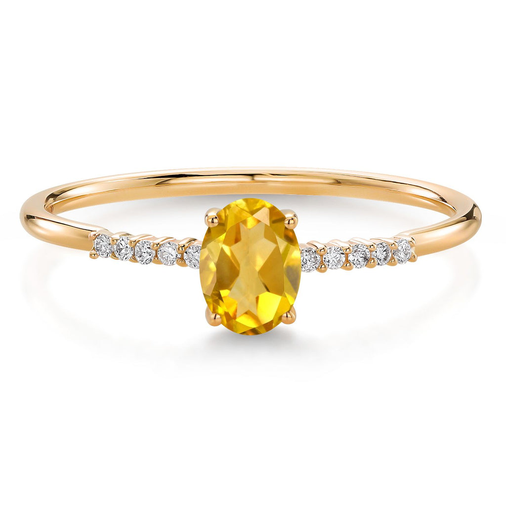 Citrine_7_Ring in 10K Yellow Gold