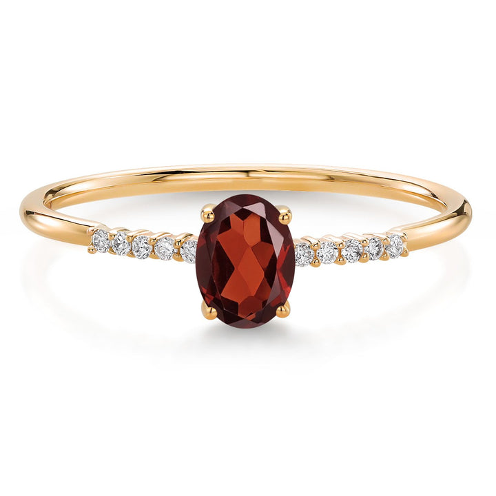 Garnet_5_Ring in 10K Yellow Gold
