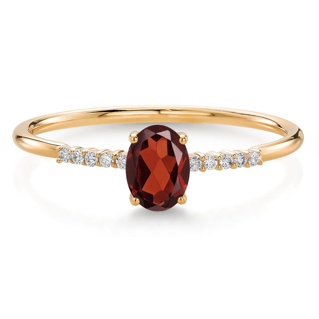 Garnet_7_Ring in 10K Yellow Gold