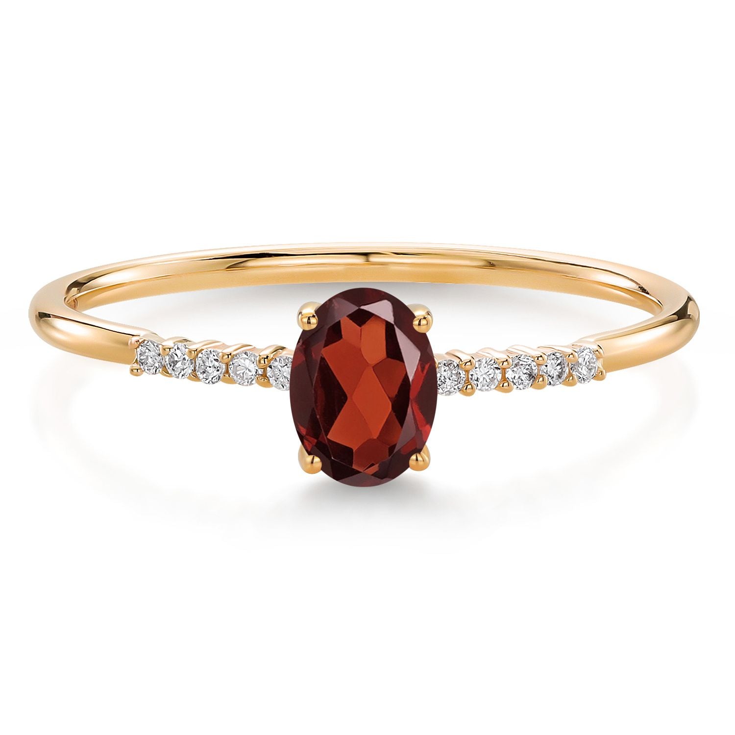 Garnet - January_8_Ring in 10K Yellow Gold