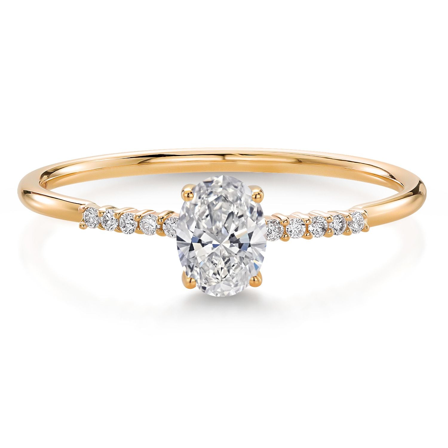 White Lab Grown Diamond - April_9_Ring in 10K Yellow Gold