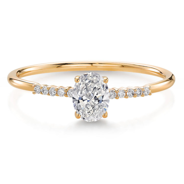 White Lab Grown Diamond - April_5_Ring in 10K Yellow Gold