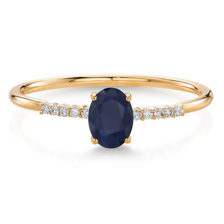 Blue Sapphire_9_Ring in 10K Yellow Gold