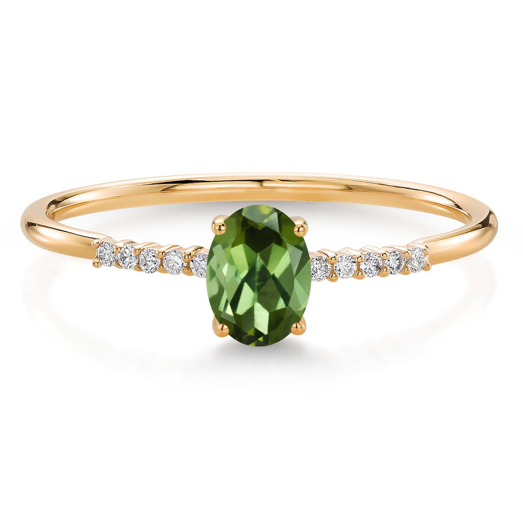 Green Tourmaline_5_Ring in 10K Yellow Gold