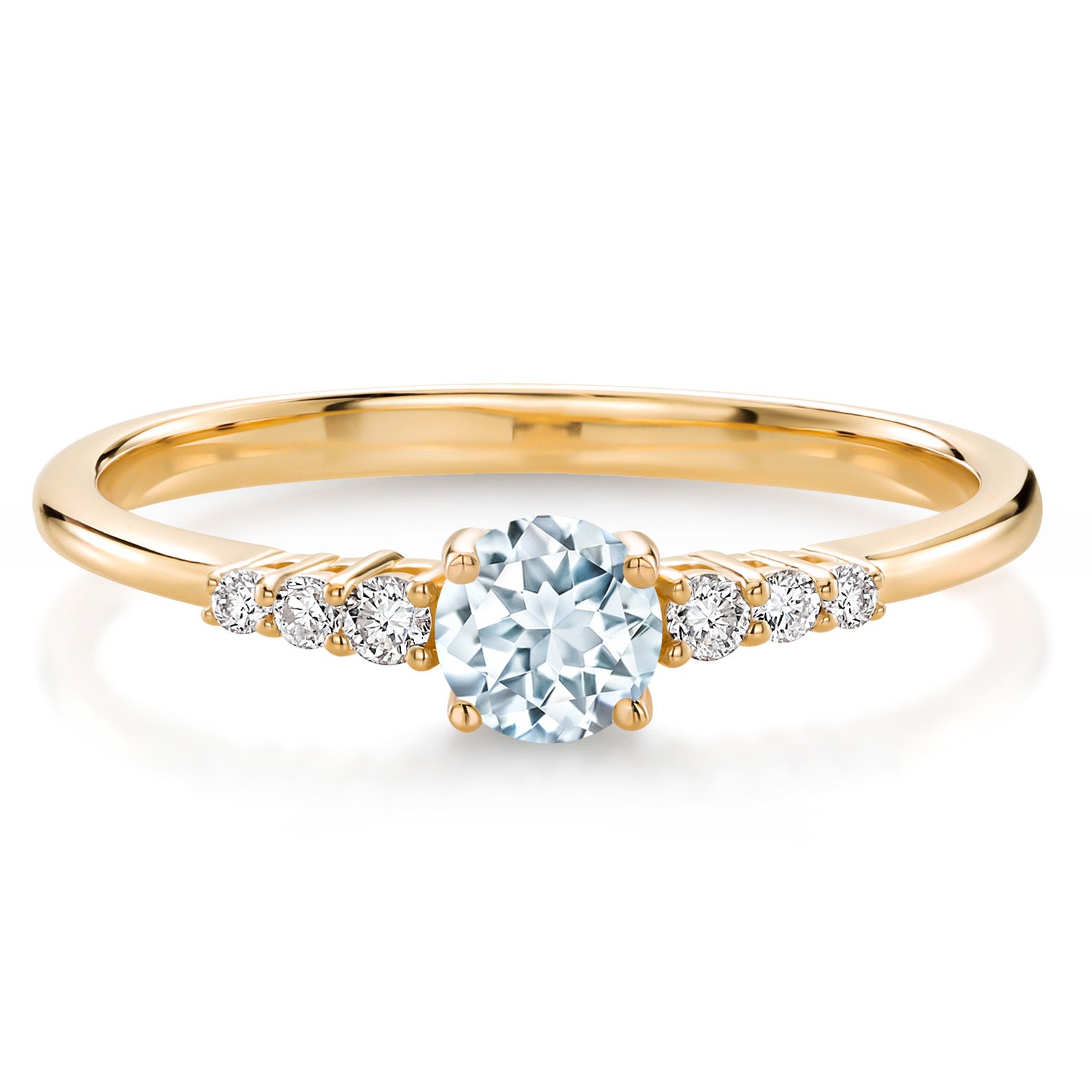 Aquamarine - March_5_Ring in 10K Yellow Gold