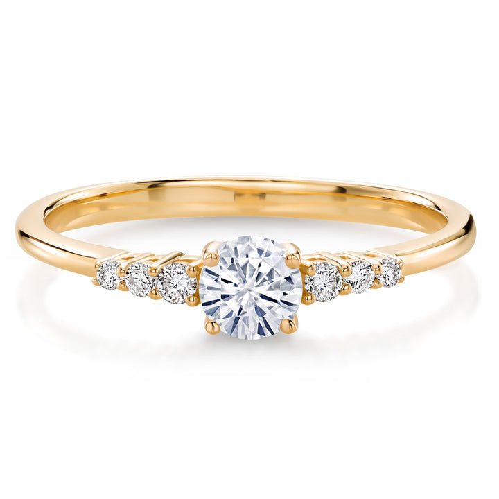 White Moissanite - April_5_Ring in 10K Yellow Gold