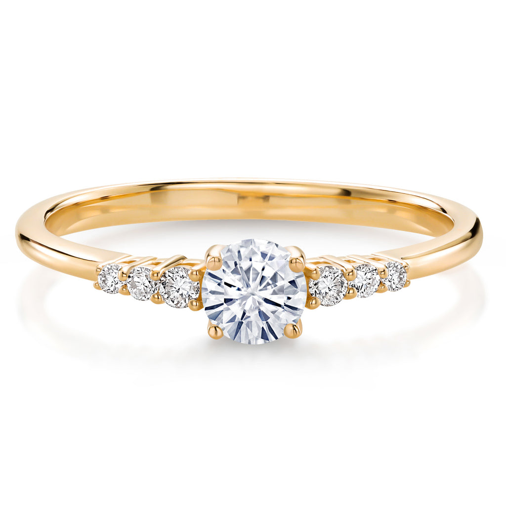 White Moissanite - April_7_Ring in 10K Yellow Gold