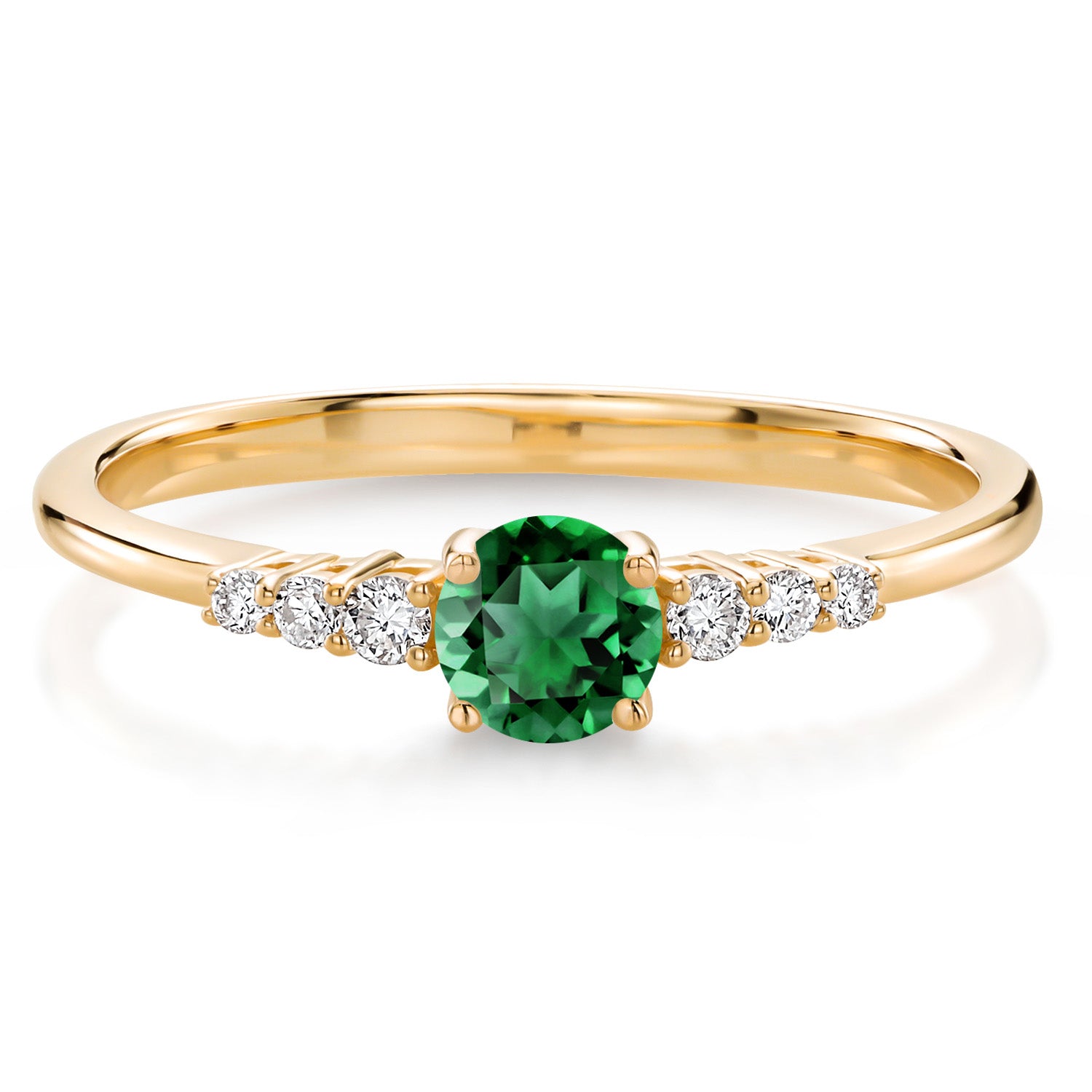 Nano Emerald - May_7_Ring in 10K Yellow Gold