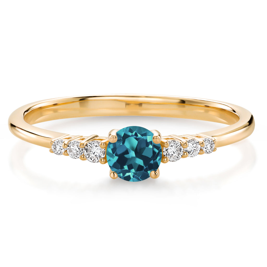 London Blue Topaz - November_9_Ring in 10K Yellow Gold
