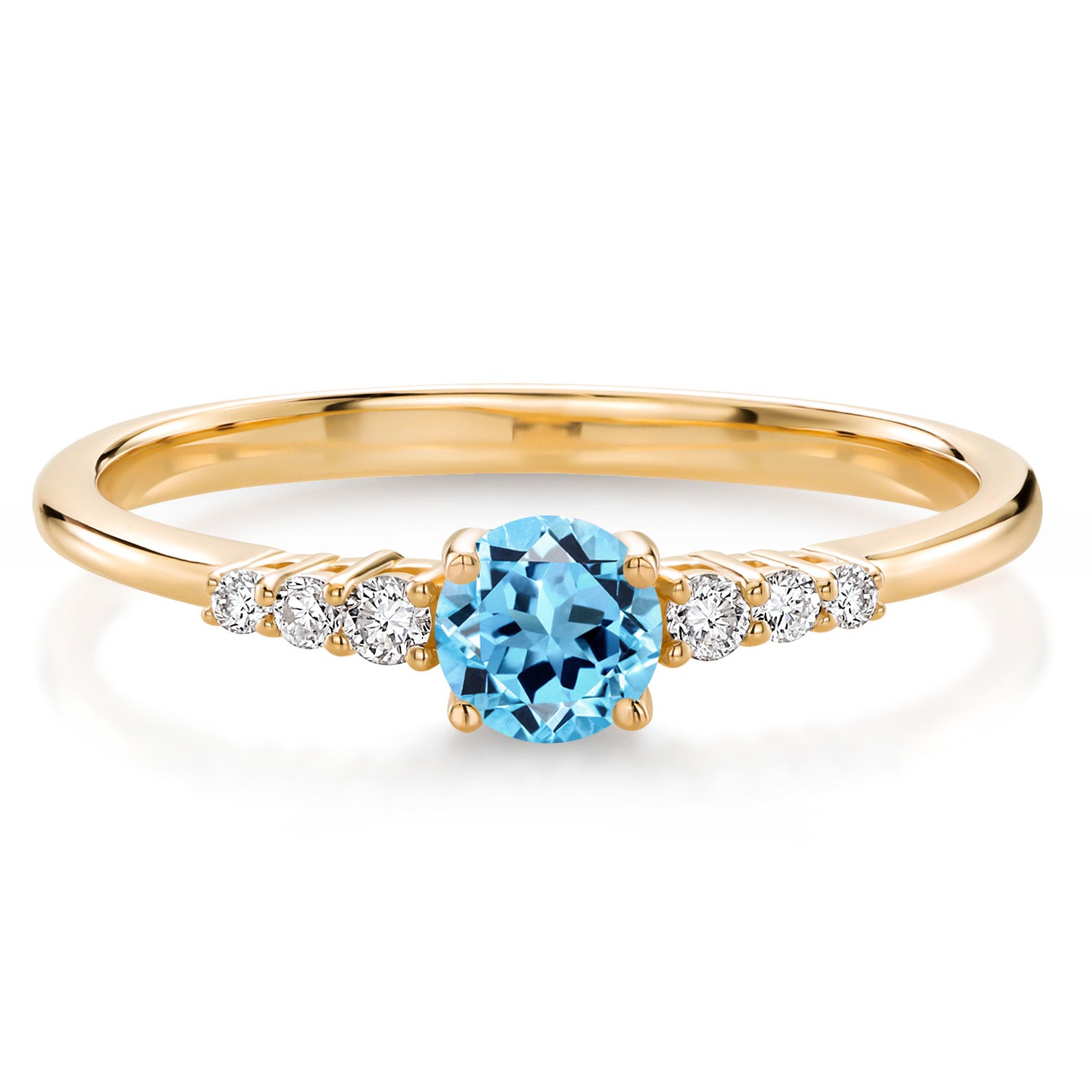 Swiss Blue Topaz - November_9_Ring in 10K Yellow Gold