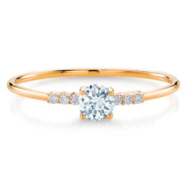 Aquamarine_8_Ring in 10K Yellow Gold