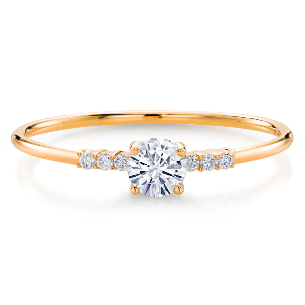 Moissanite - April_8_Ring in 10K Yellow Gold