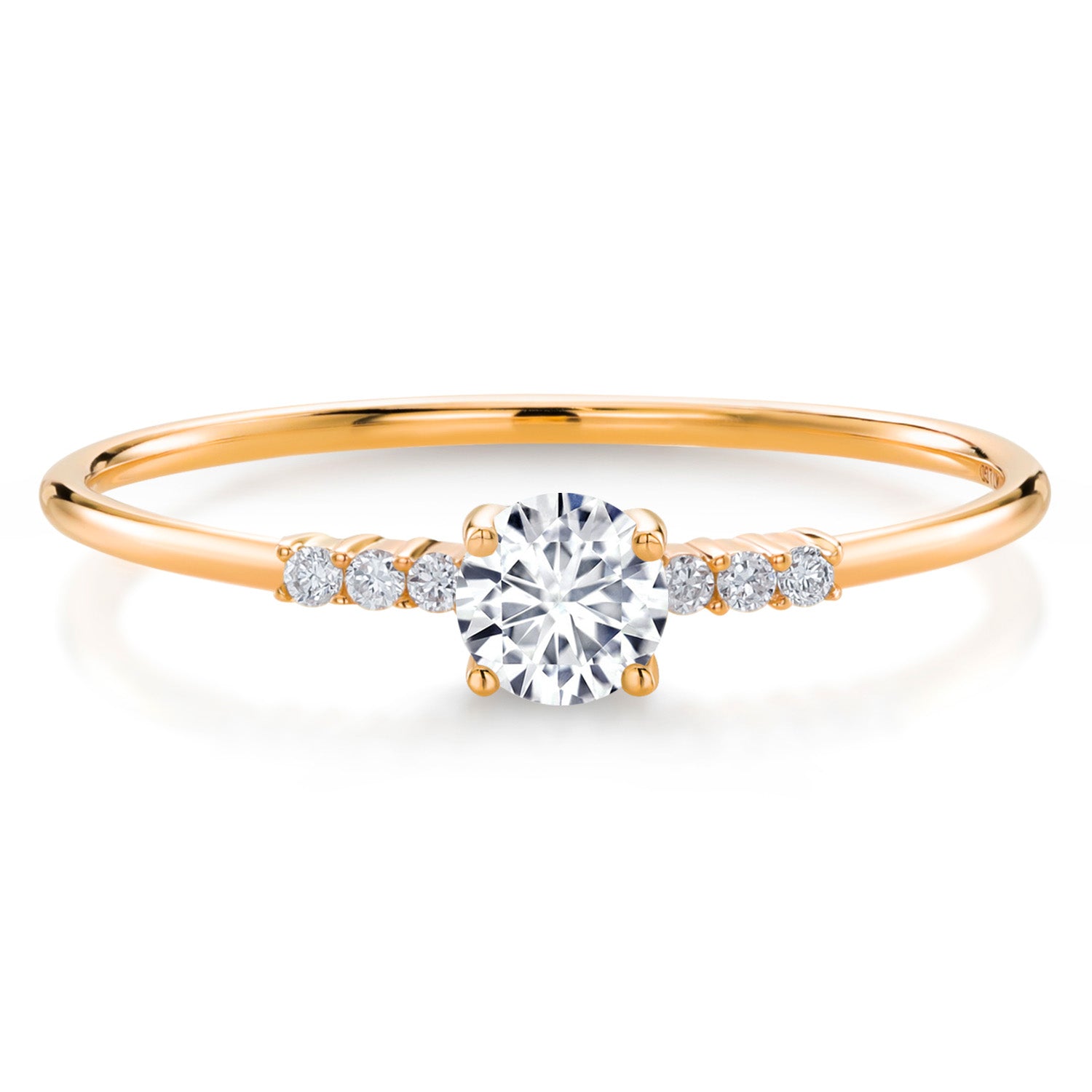 White Lab Grown Diamond_9_Ring in 10K Yellow Gold