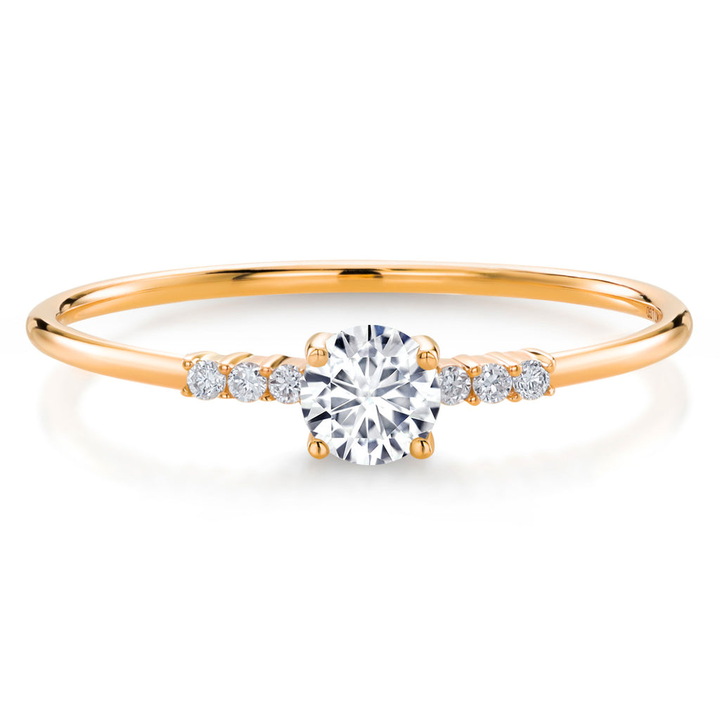 White Lab Grown Diamond_7_Ring in 10K Yellow Gold
