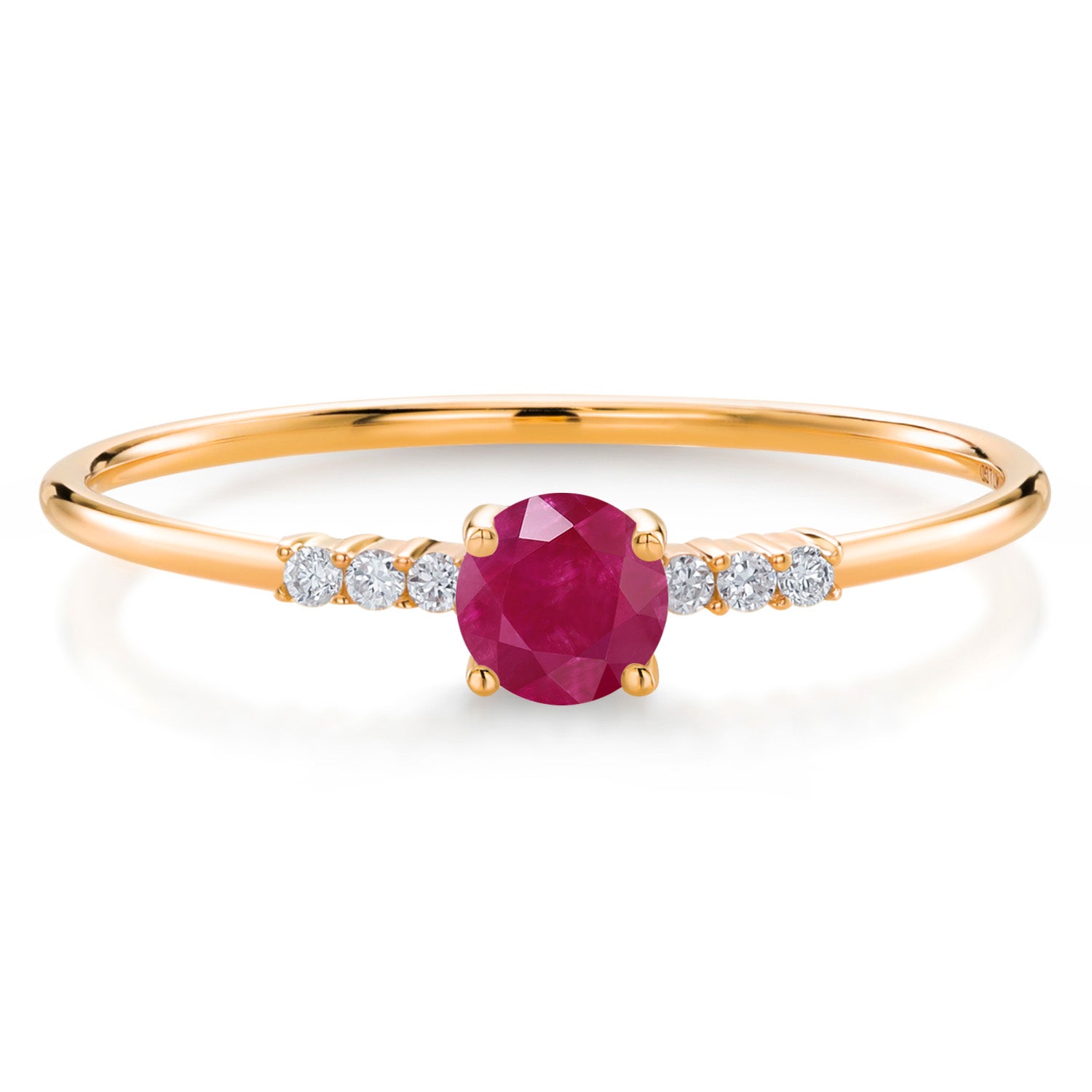 Ruby - July_8_Ring in 10K Yellow Gold