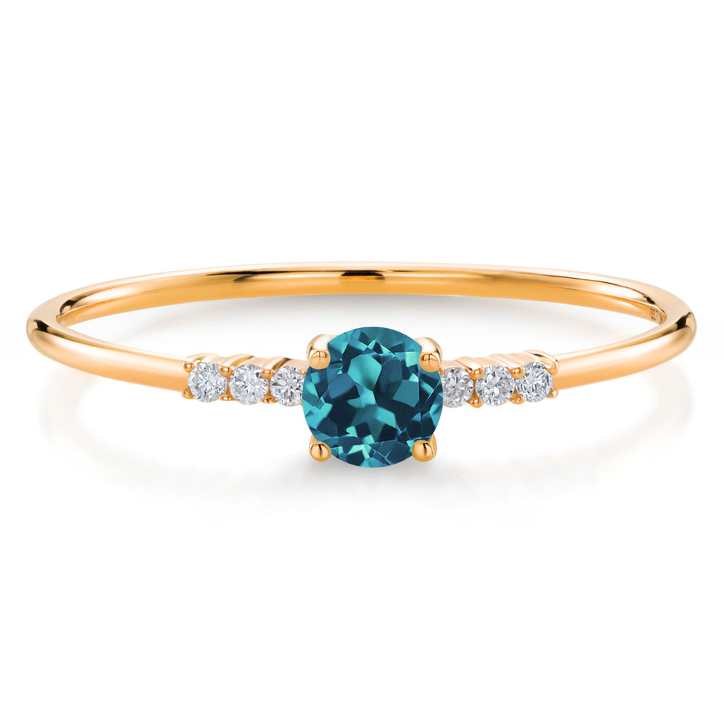 London Blue Topaz - November_7_Ring in 10K Yellow Gold