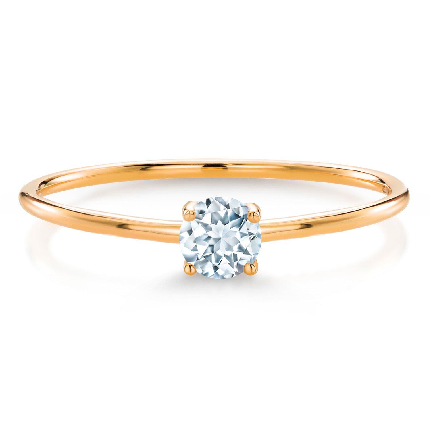 Aquamarine - March_6_Ring in 10K Yellow Gold