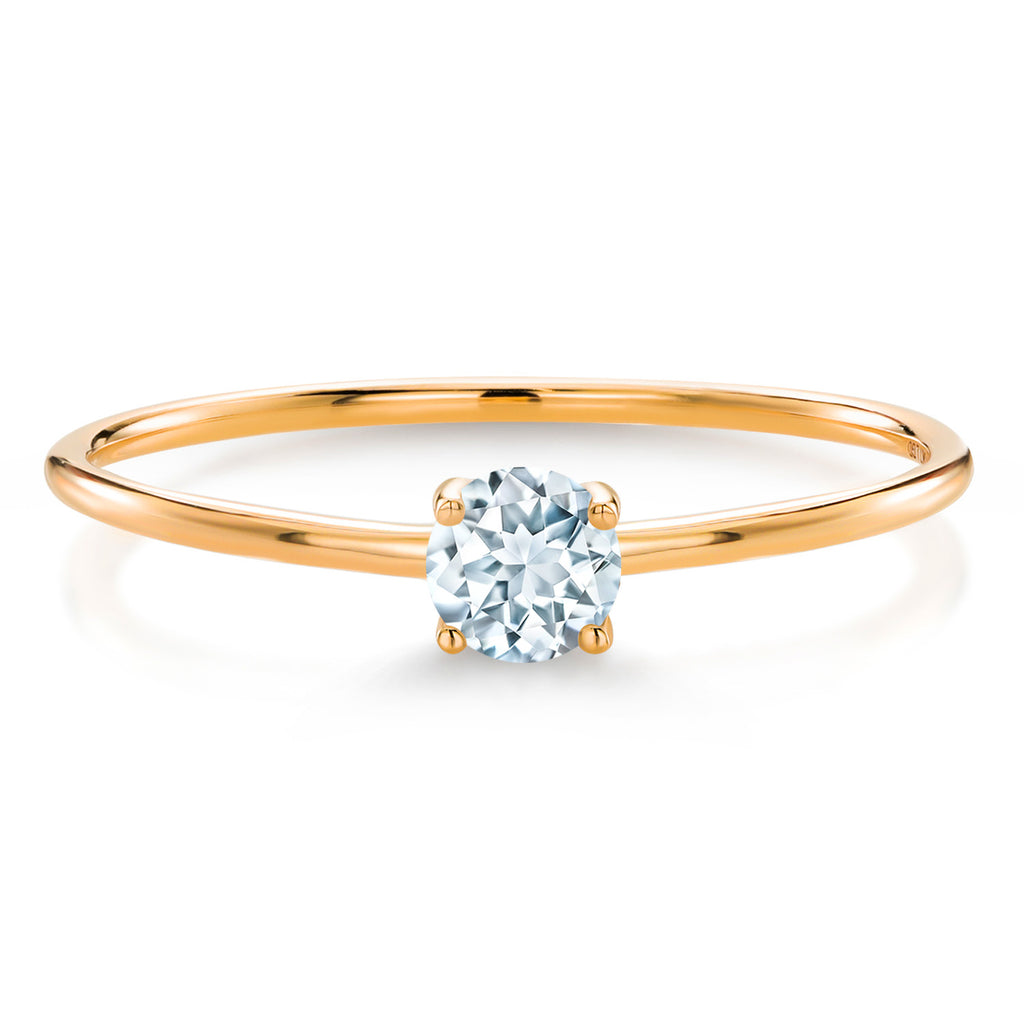 Aquamarine - March_6_Ring in 10K Yellow Gold