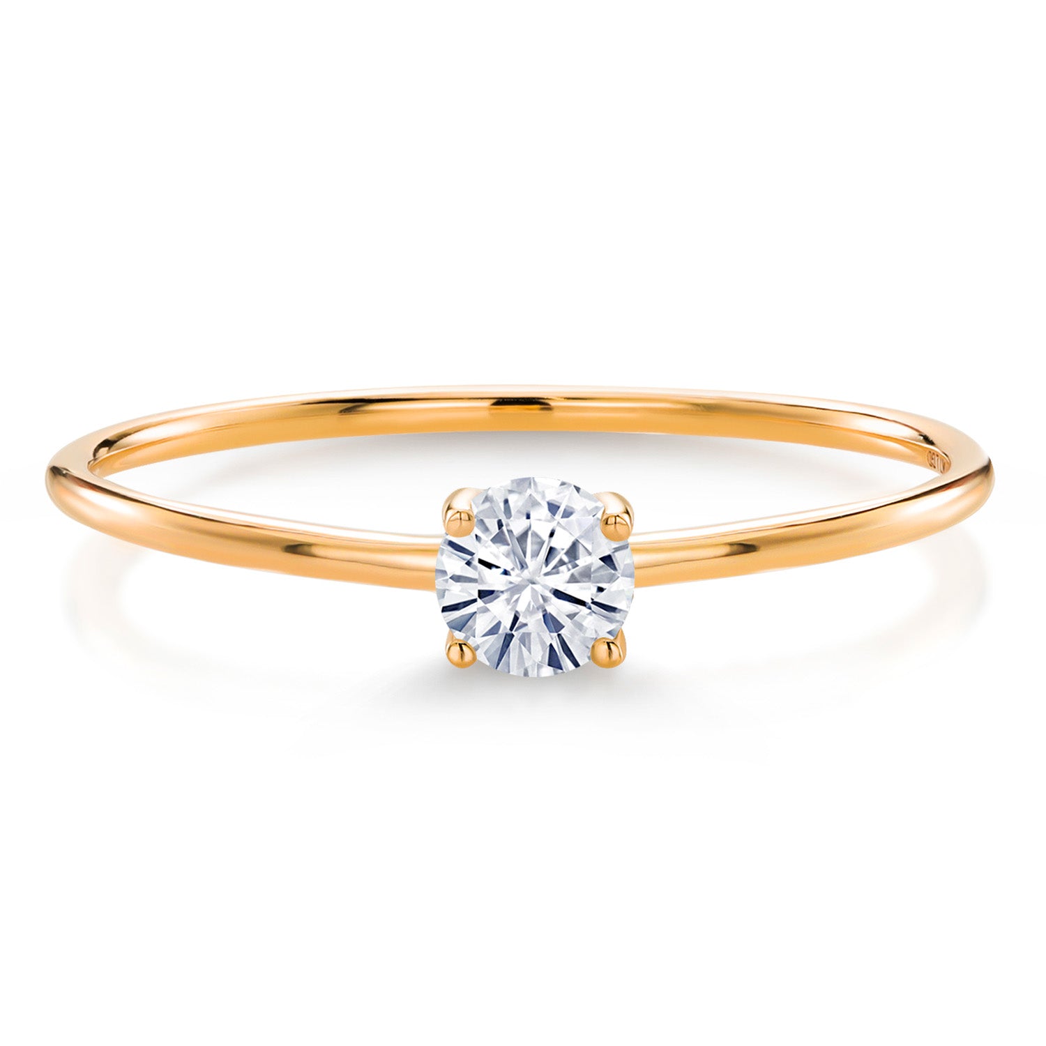 White Moissanite - April_9_Ring in 10K Yellow Gold