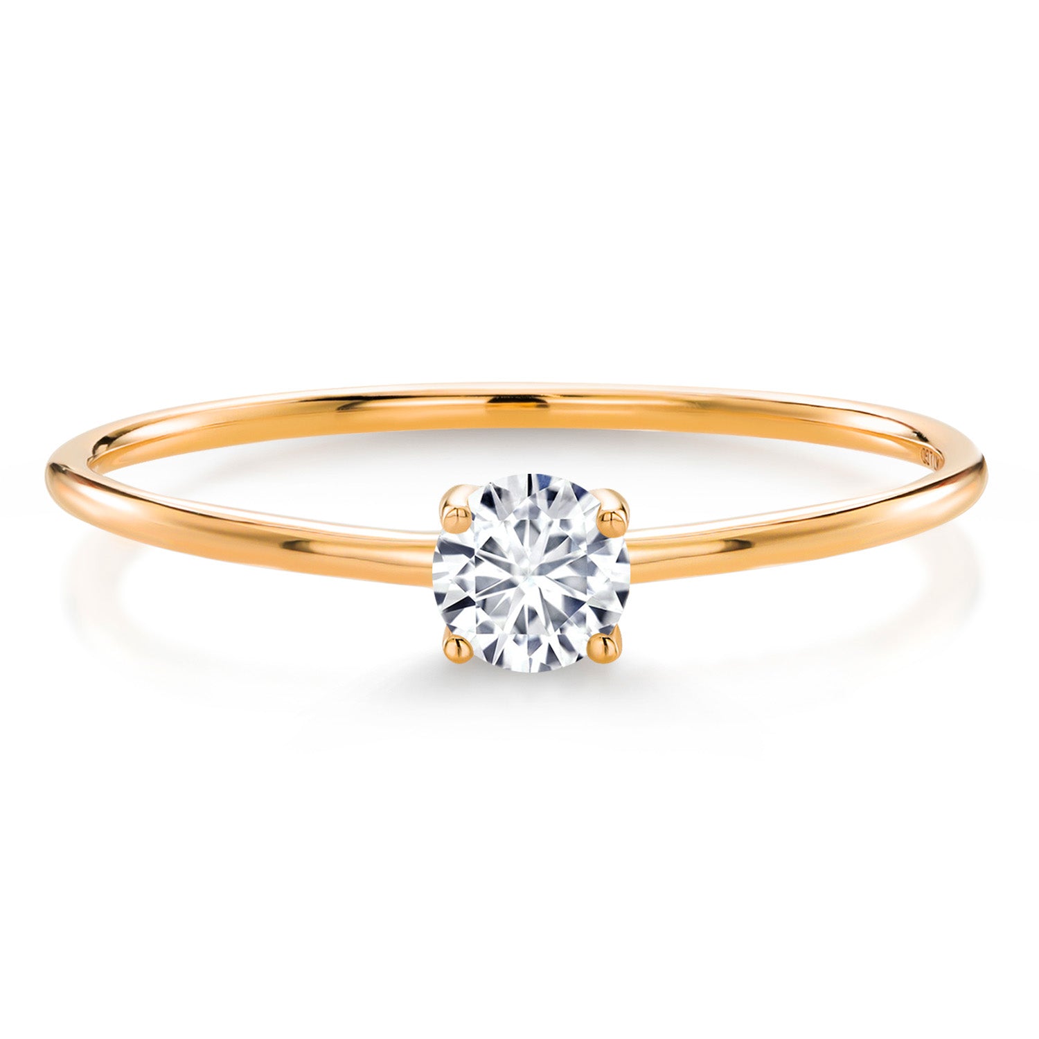 White Lab Grown Diamond - April_6_Ring in 10K Yellow Gold