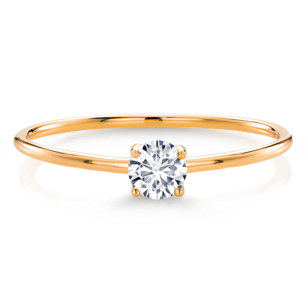 White Lab Grown Diamond - April_7_Ring in 10K Yellow Gold