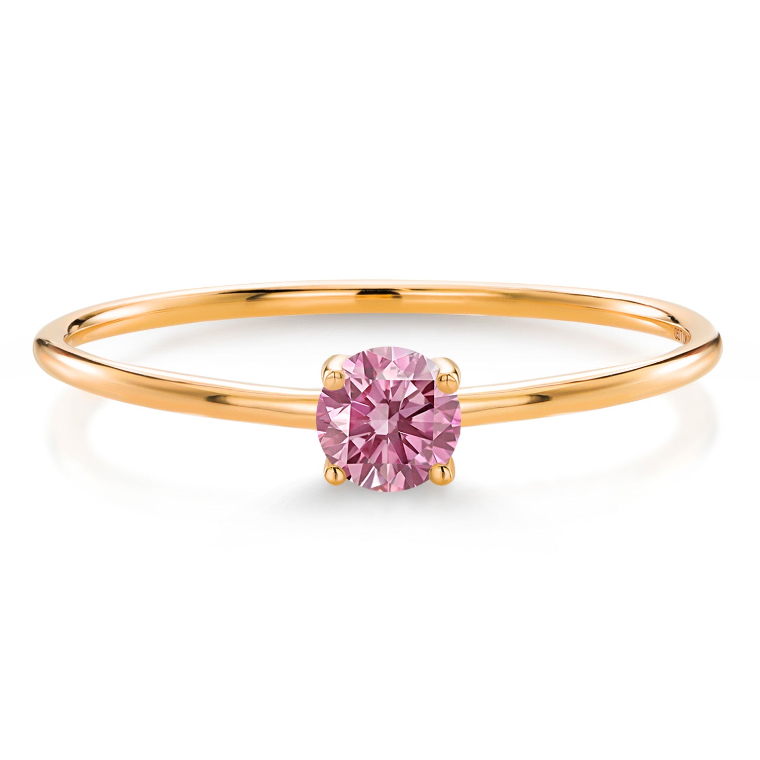 Pink Lab Grown Diamond - April_5_Ring in 10K Yellow Gold