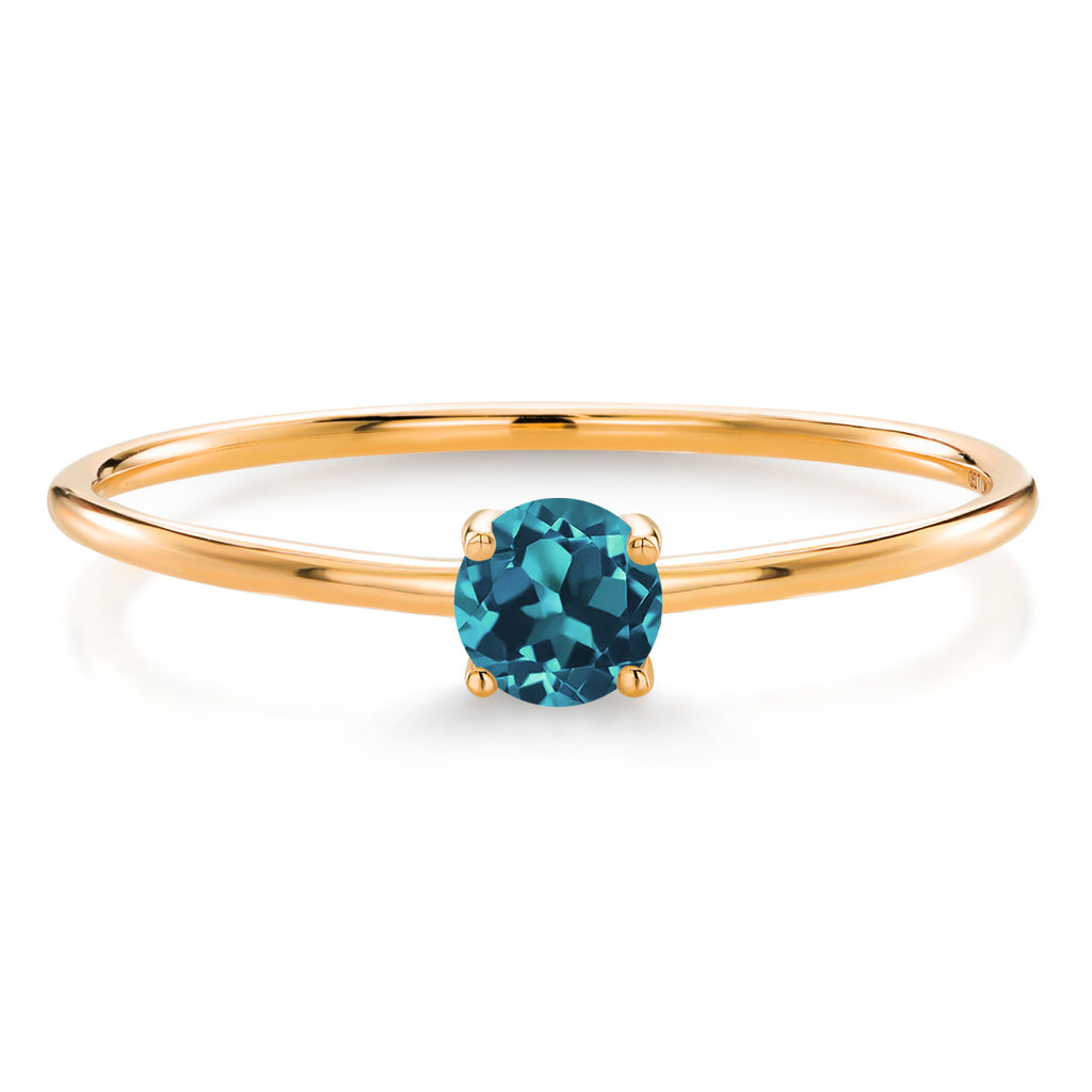 London Blue Topaz - November_5_Ring in 10K Yellow Gold