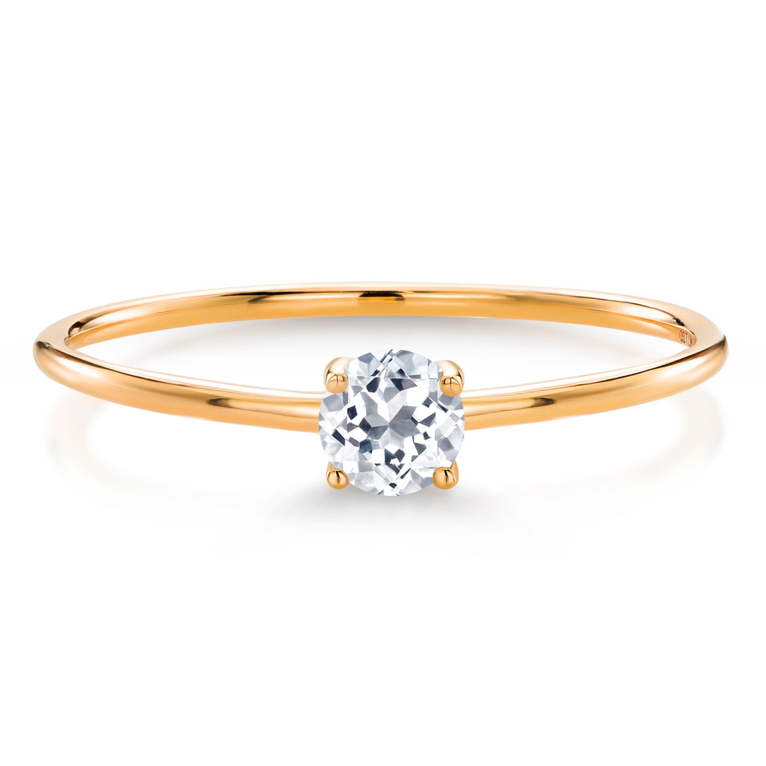 White Topaz - November_7_Ring in 10K Yellow Gold