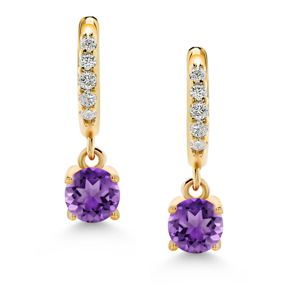 Amethyst - February_Earrings in 10K Yellow Gold