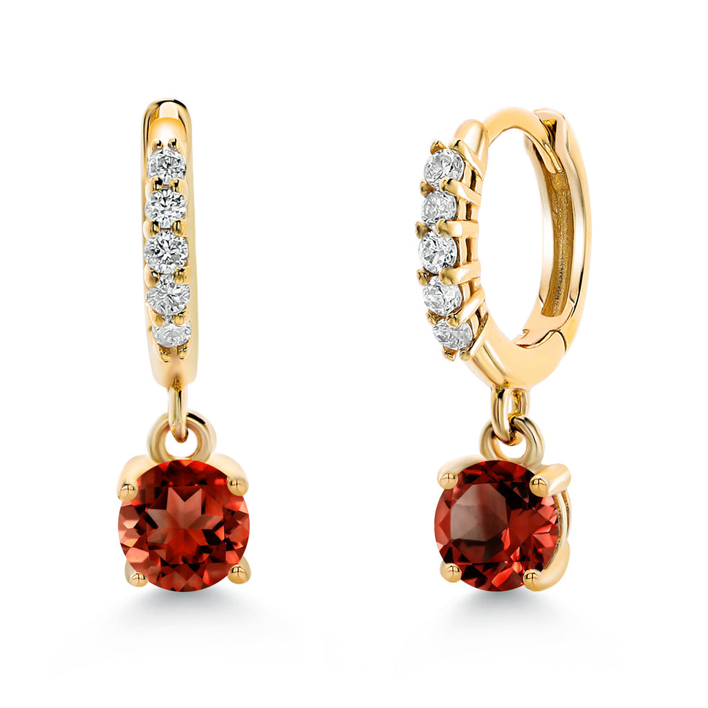 Garnet - January_Earrings in 10K Yellow Gold