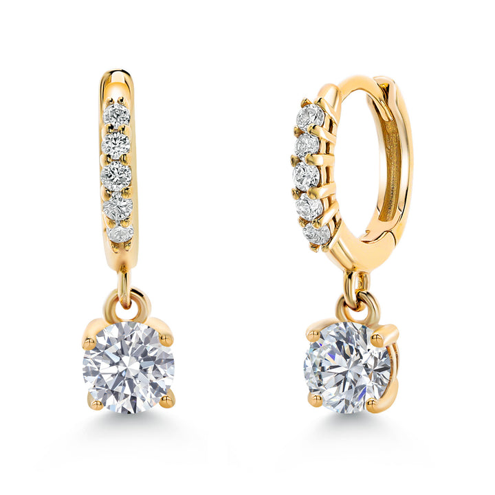 White Lab Grown Diamond - April_Earrings in 10K Yellow Gold