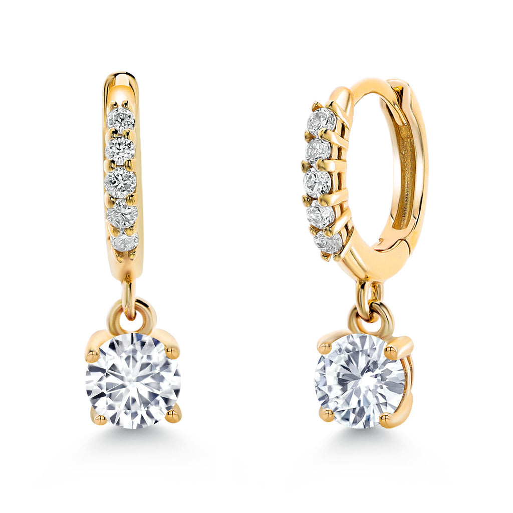 White Lab Grown Diamond - April_Earrings in 10K Yellow Gold
