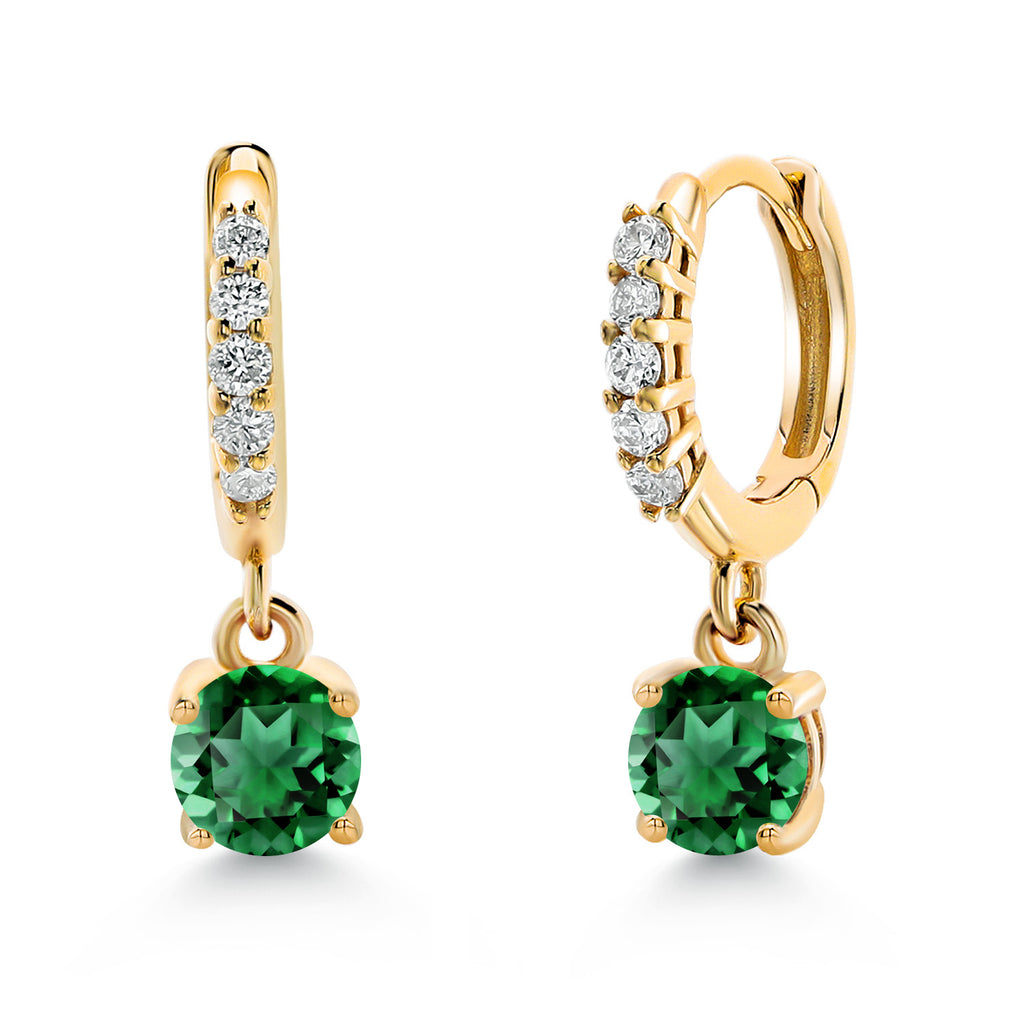 Nano Emerald - May_Earrings in 10K Yellow Gold