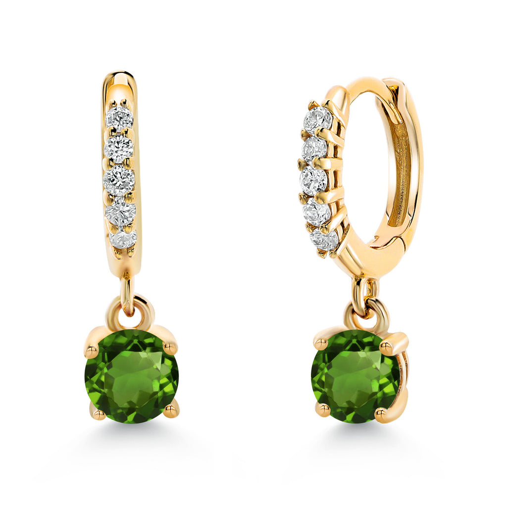 Green Tourmaline - October_Earrings in 10K Yellow Gold