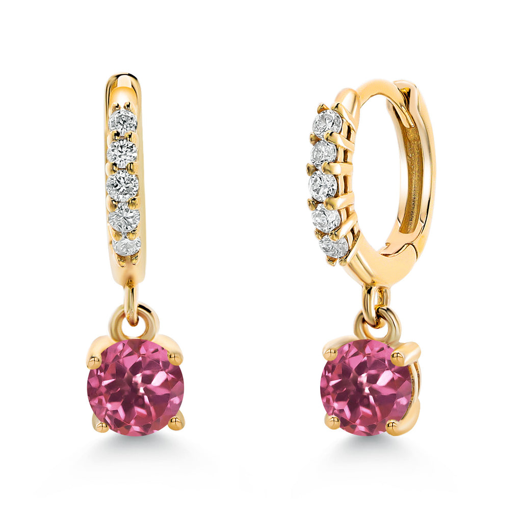 Pink Tourmaline - October_Earrings in 10K Yellow Gold