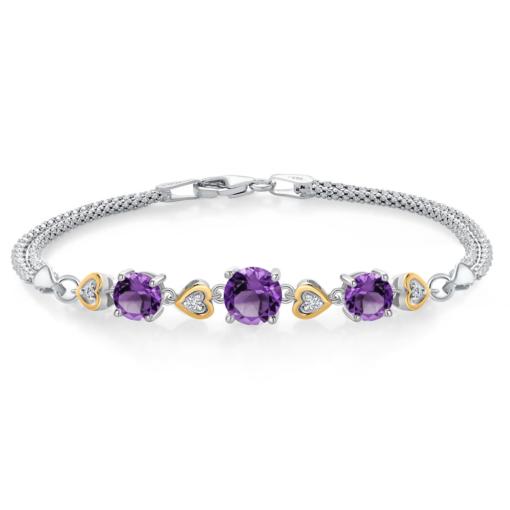 7 Inches_Bracelet in 925 Sterling Silver and 10K Yellow Gold