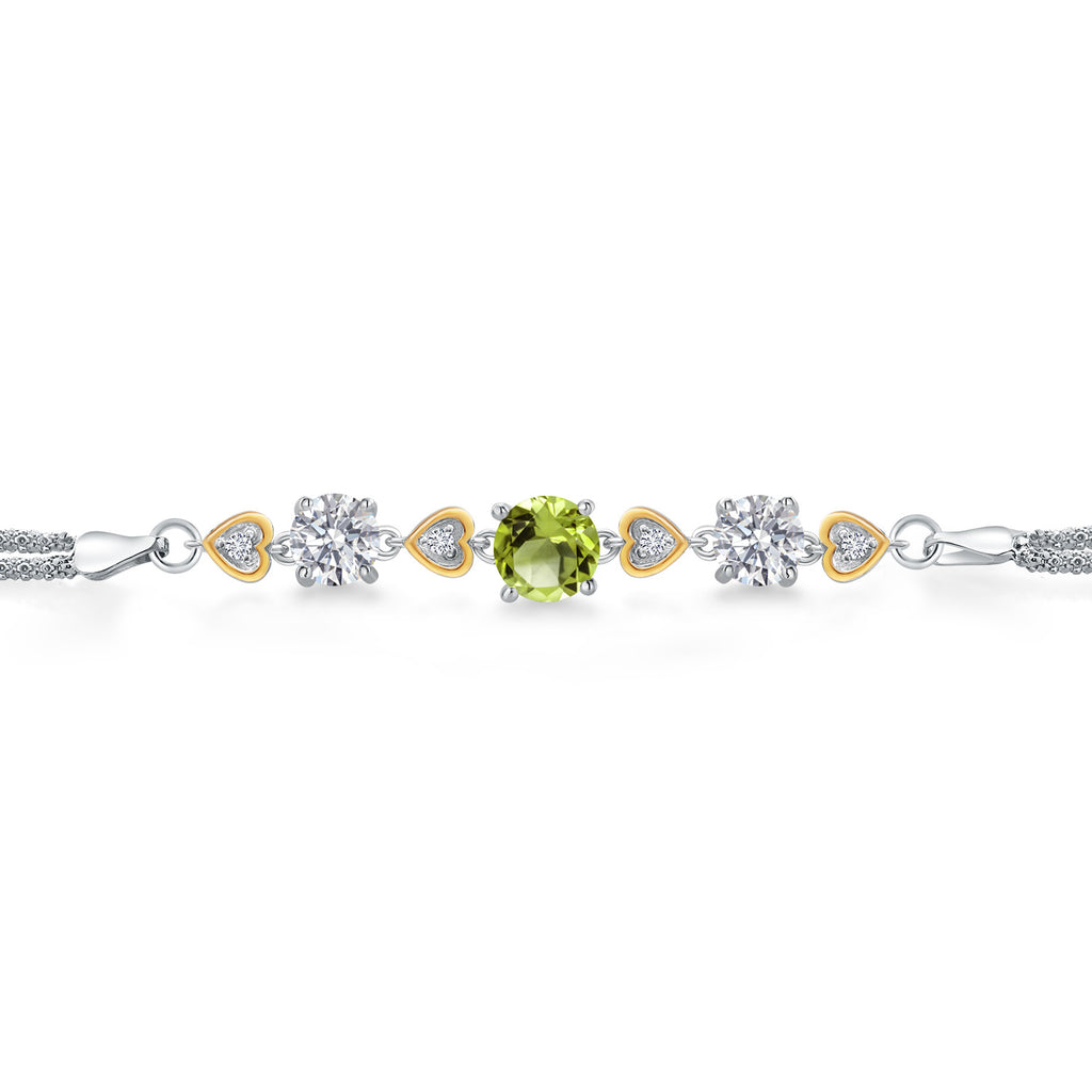 Peridot_Bracelet in 925 Sterling Silver and 10K Yellow Gold
