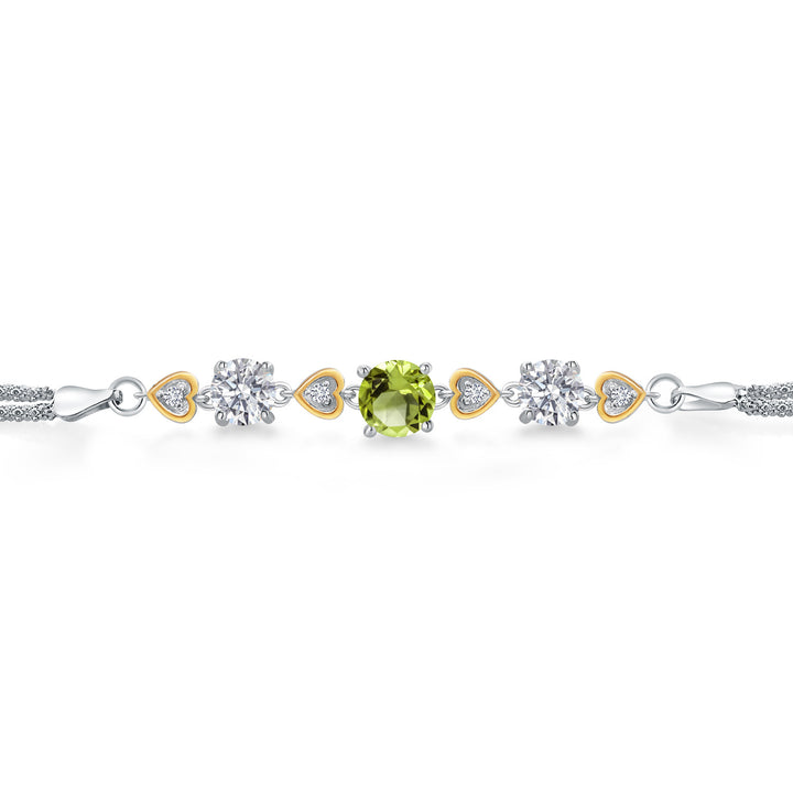 Peridot_Bracelet in 925 Sterling Silver and 10K Yellow Gold
