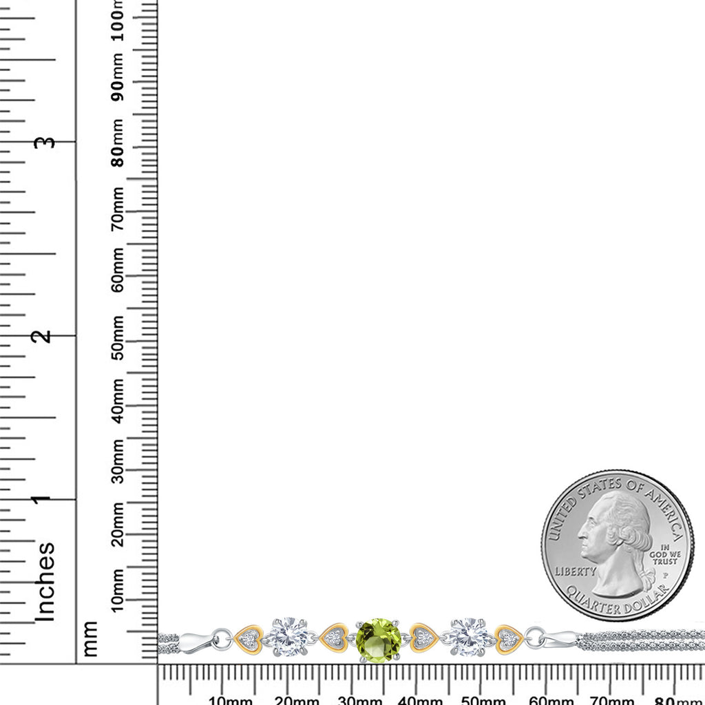 Peridot_Bracelet in 925 Sterling Silver and 10K Yellow Gold